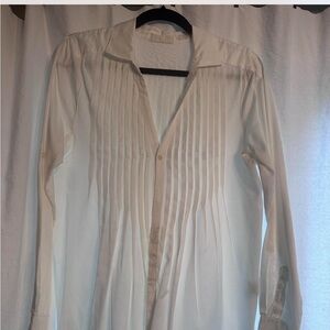 CP Shades Elegant Cream cotton and silk Dress Shirt